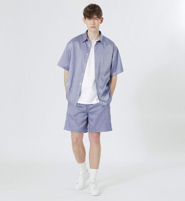  「サテンジャカードショートスリーブシャツ」|シャツ・ブラウス|