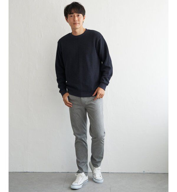 ikka「ビッグワッフルクルーネックプルオーバー」|パーカー|