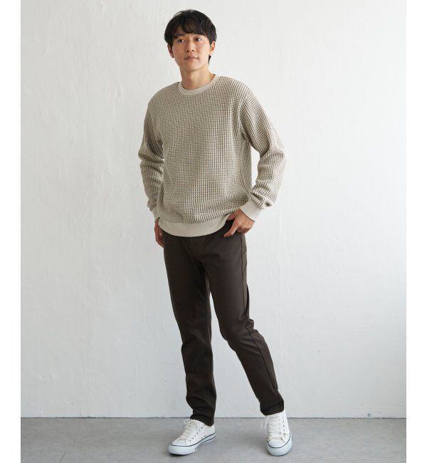 ikka「ビッグワッフルクルーネックプルオーバー」|パーカー|