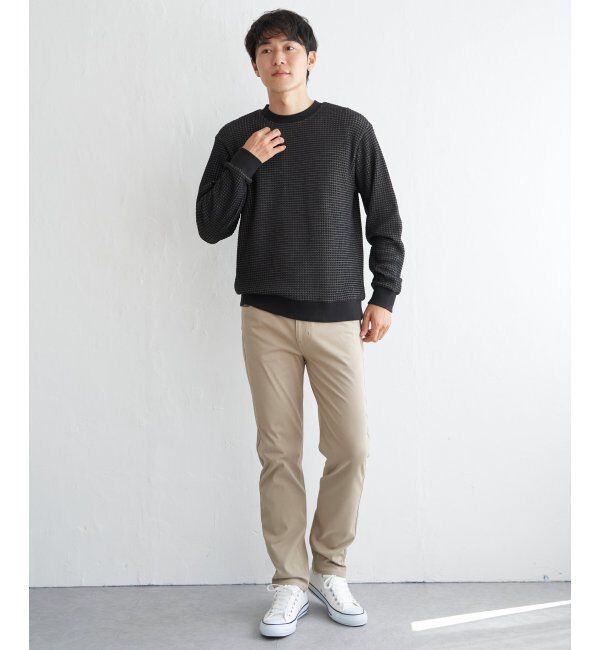 ikka「ビッグワッフルクルーネックプルオーバー」|パーカー|