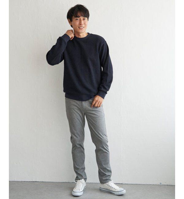 ikka「ビッグワッフルクルーネックプルオーバー」|パーカー|