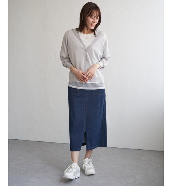 ikka「【洗濯機で洗える／接触冷感】針抜きシアーニットカーディガン【UVカット】」|その他|