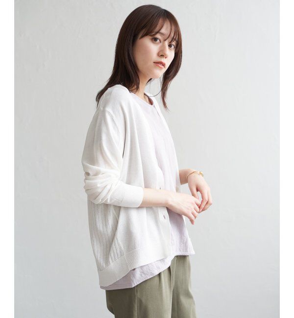 ikka「【洗濯機で洗える／接触冷感】針抜きシアーニットカーディガン【UVカット】」|その他|