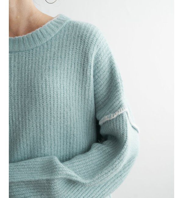 Lbc with Life「配色ステッチ畦ニットプルオーバー」|カーディガン|