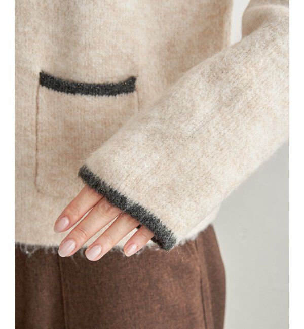 Lbc with Life「配色ポケットショートカーディガン」|カーディガン|