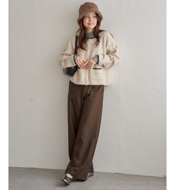 Lbc with Life「配色ポケットショートカーディガン」|カーディガン|