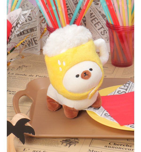 Lbc with Life「カブリモノ ビール」|クッション・クッションカバー|イエロー