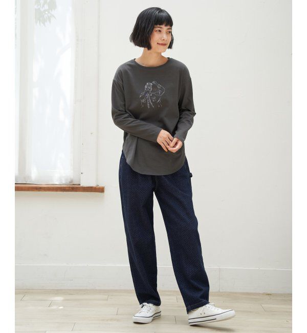 Lbc with Life「Girlプリントロゴ刺繍ロンT」|Tシャツ・カットソー|