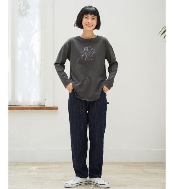 Lbc with Life「Girlプリントロゴ刺繍ロンT」|Tシャツ・カットソー|