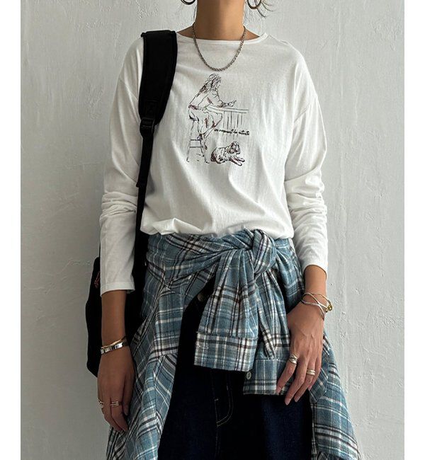 Lbc with Life「Girlプリントロゴ刺繍ロンT」|Tシャツ・カットソー|ソノタ