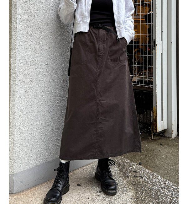 Lbc with Life「コットンツイルワークベルトスカート」|スカート|チャコール