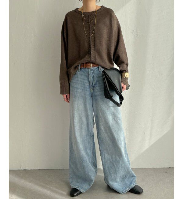 Lbc with Life「ミニブークレサイドスリットニット」|カーディガン|