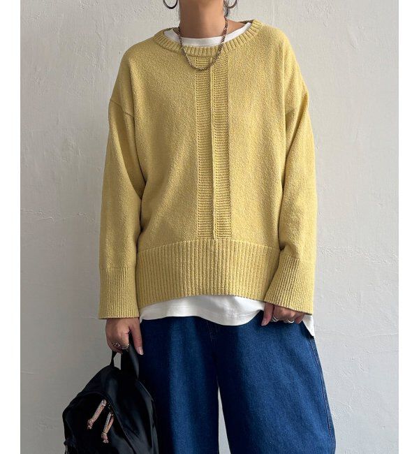 Lbc with Life「ミニブークレサイドスリットニット」|カーディガン|