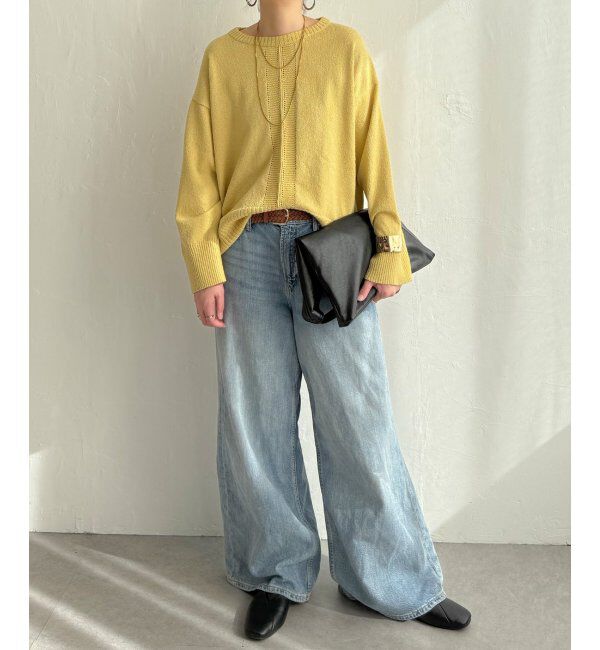 Lbc with Life「ミニブークレサイドスリットニット」|カーディガン|