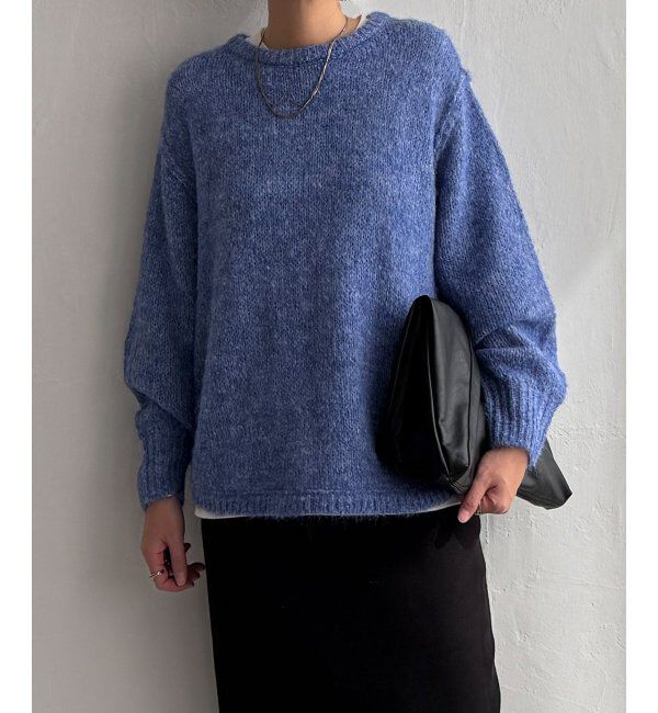 Lbc with Life「モヘヤタッチラウンドヘムPO」|カーディガン|ブルー