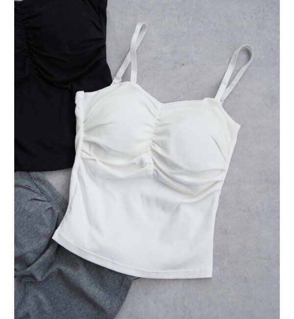 VENCE share style「ギャザービスチェブラトップ」|タンクトップ|ホワイト