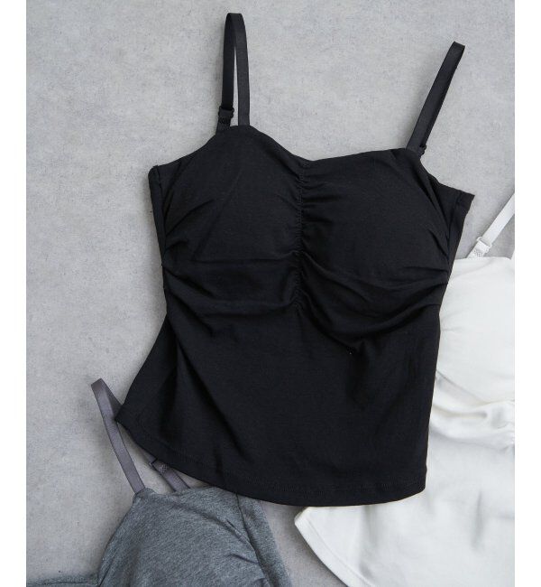VENCE share style「ギャザービスチェブラトップ」|タンクトップ|ブラック