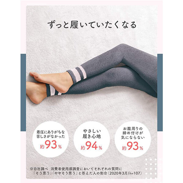  「メディキュット 寝ながらメディキュット フワッとキュッと パジャマレギンス ネイビーグレー (Mサイズ)」|フットケア|