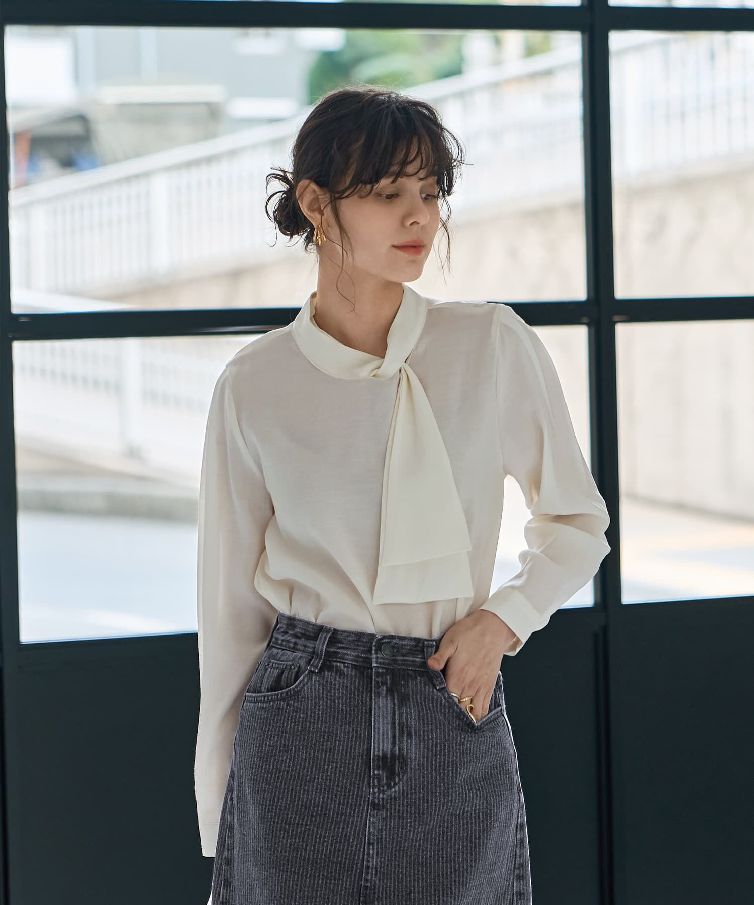 STYLE DELI「片寄せボウタイブラウス」|シャツ・ブラウス|