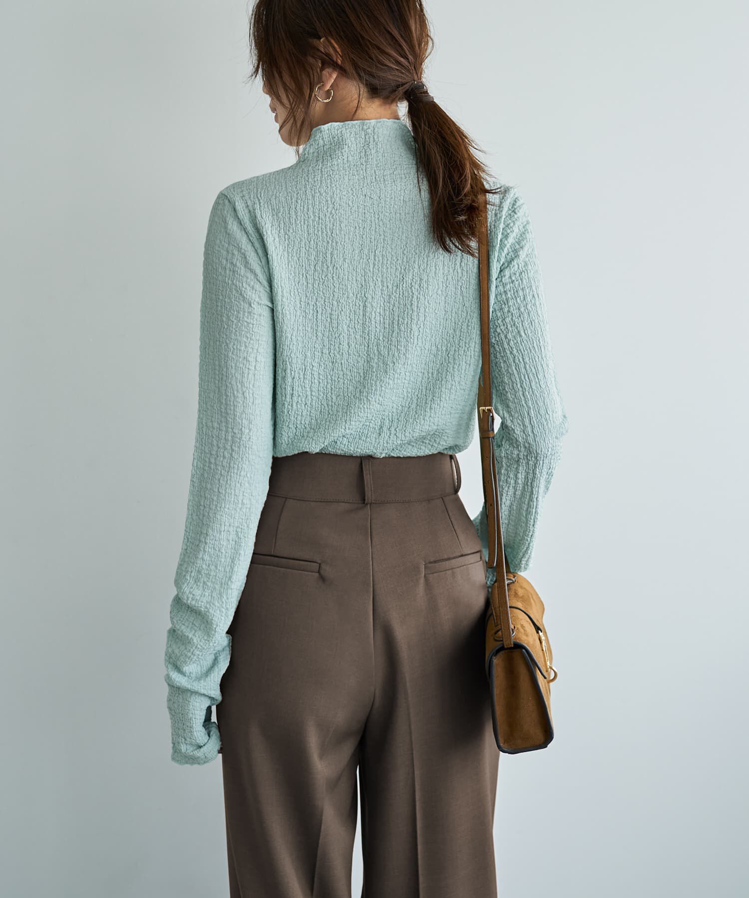 STYLE DELI「バブルシャーリングボトルネックトップス」|Tシャツ・カットソー|