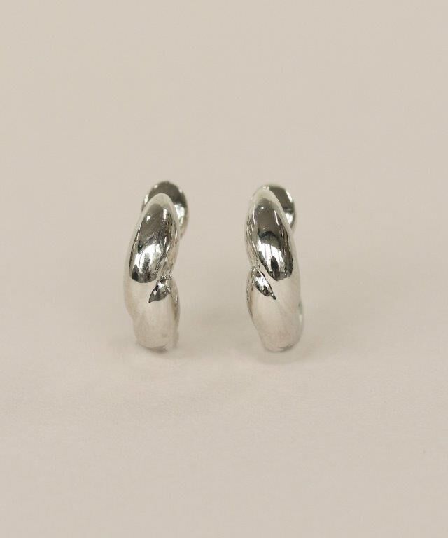  「Bubbloop ひねり風イヤリング ノンホールピアス」|イヤリング|シルバー系
