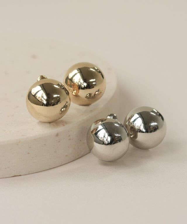  「Bubbloop ドームイヤリング　ノンホールピアス」|イヤリング|シルバー系