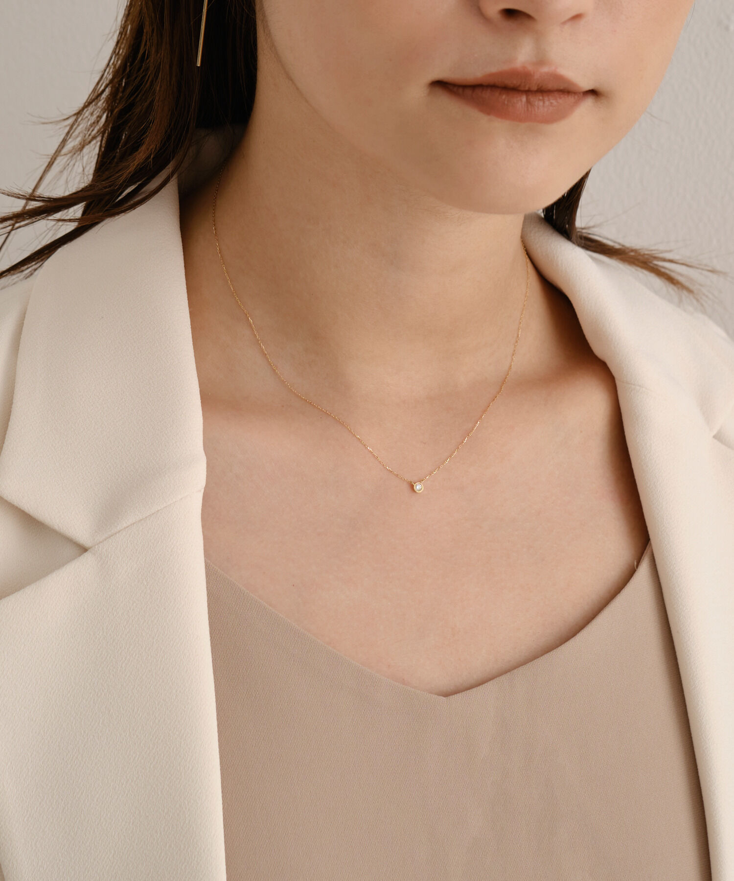 JUPITER「【K18】一粒ダイヤモンドネックレス」|ネックレス|