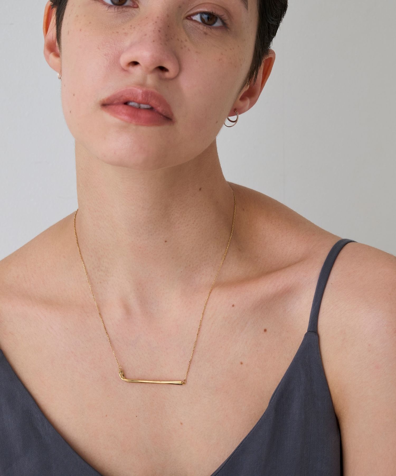 JUPITER「【SV925】ダブルバーダイヤモンドネックレス/ペア」|ネックレス|