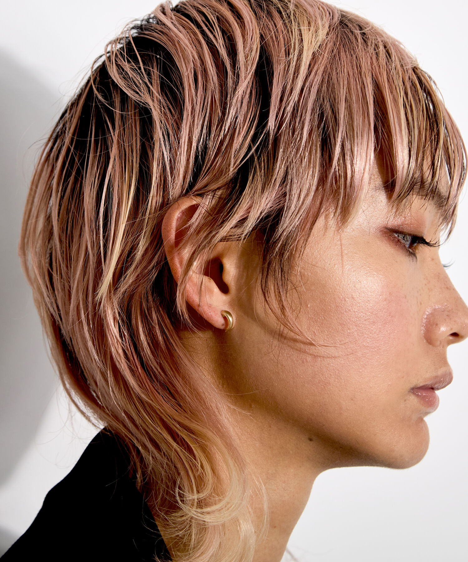 JUPITER「【K10】クレセントフープピアス/ユニセックス/マットゴールド」|ピアス|