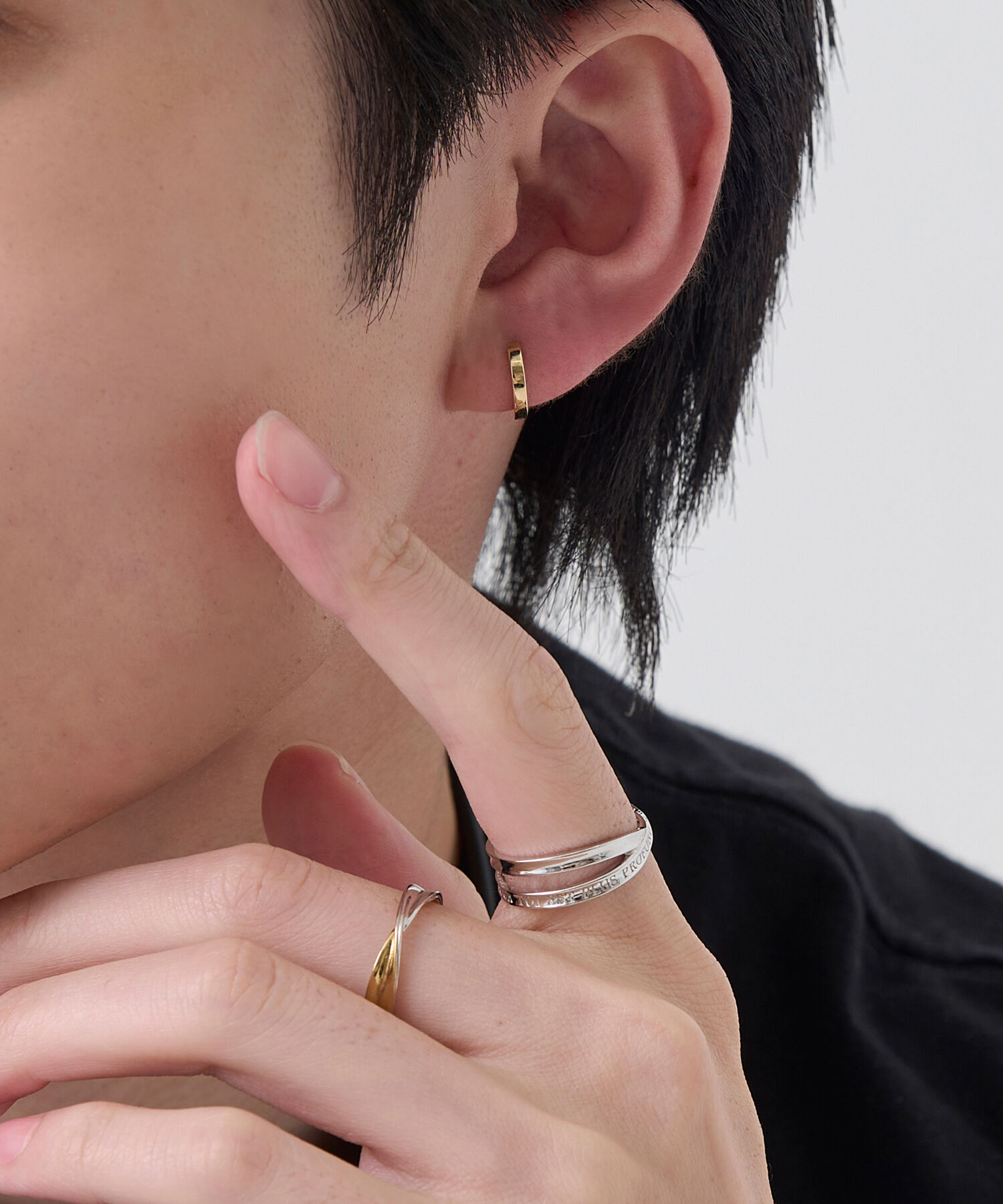 JUPITER「【シリーズ累計販売 2000点突破！】【K10】ストレートフープピアス/片耳/ ユニセックス/ゴールド」|ピアス|