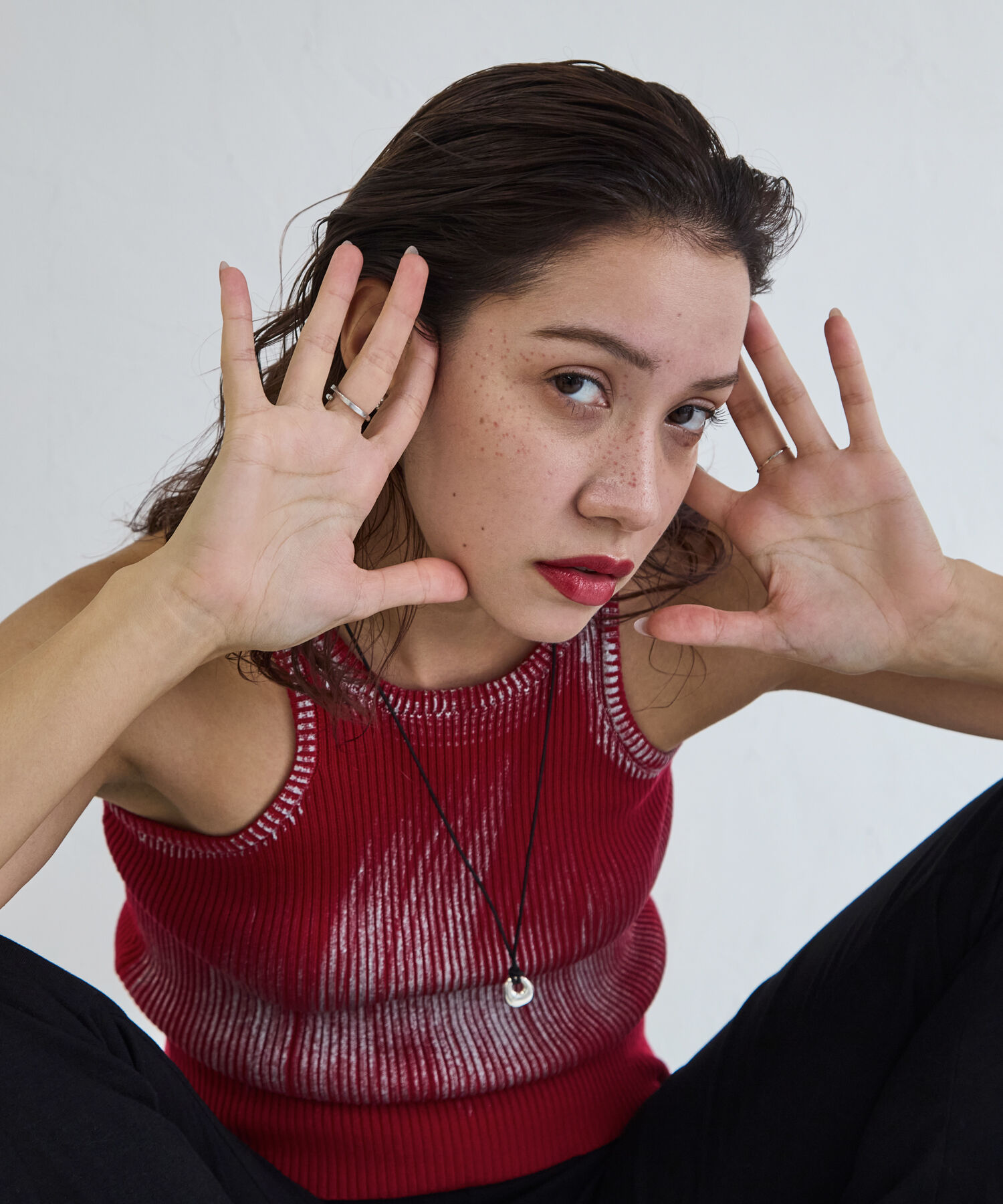 JUPITER「【牛革・SV】メタルトップコードネックレス シルバー」|ネックレス|