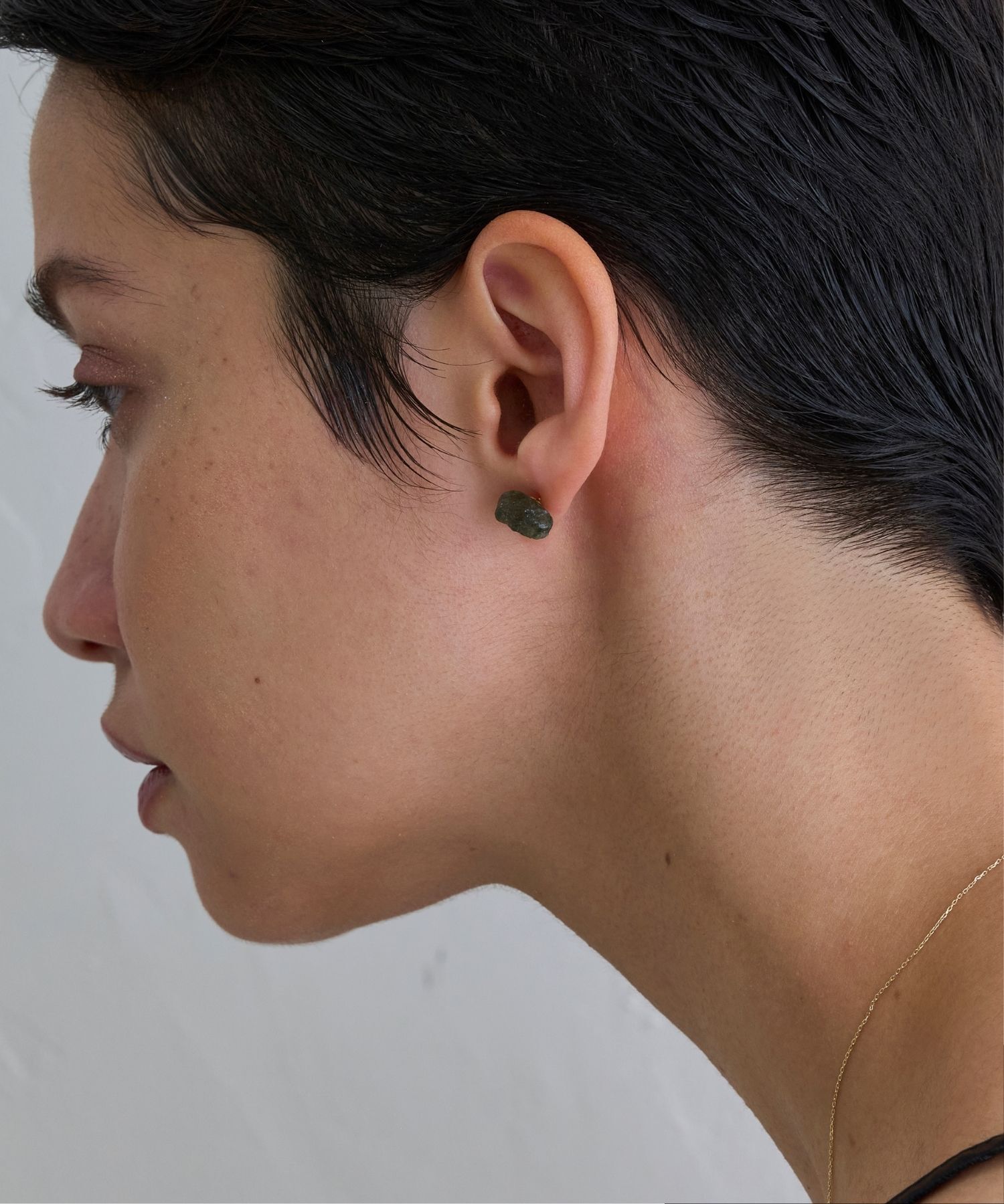 JUPITER「【K10】天然石アンカットピアス/片耳　グリーンアパタイト」|ピアス|