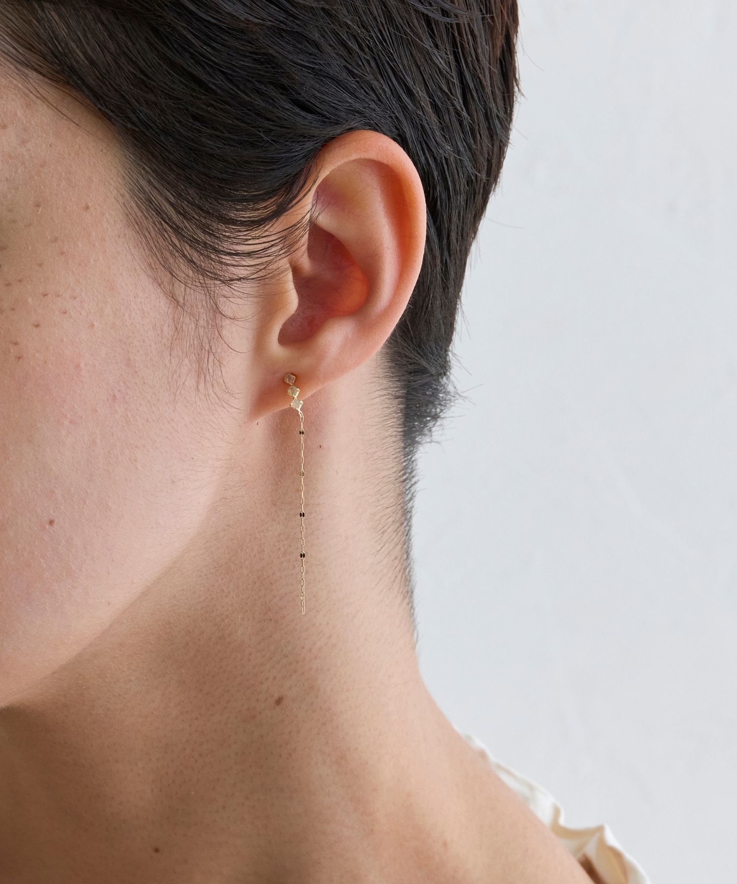 JUPITER「【K10】天然石ペタルチェーンピアス/モテピアス/オパール」|ピアス|