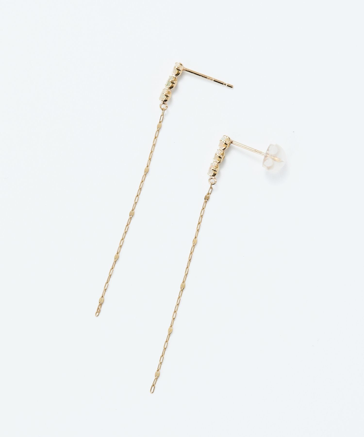 JUPITER「【K10】天然石ペタルチェーンピアス/モテピアス/オパール」|ピアス|