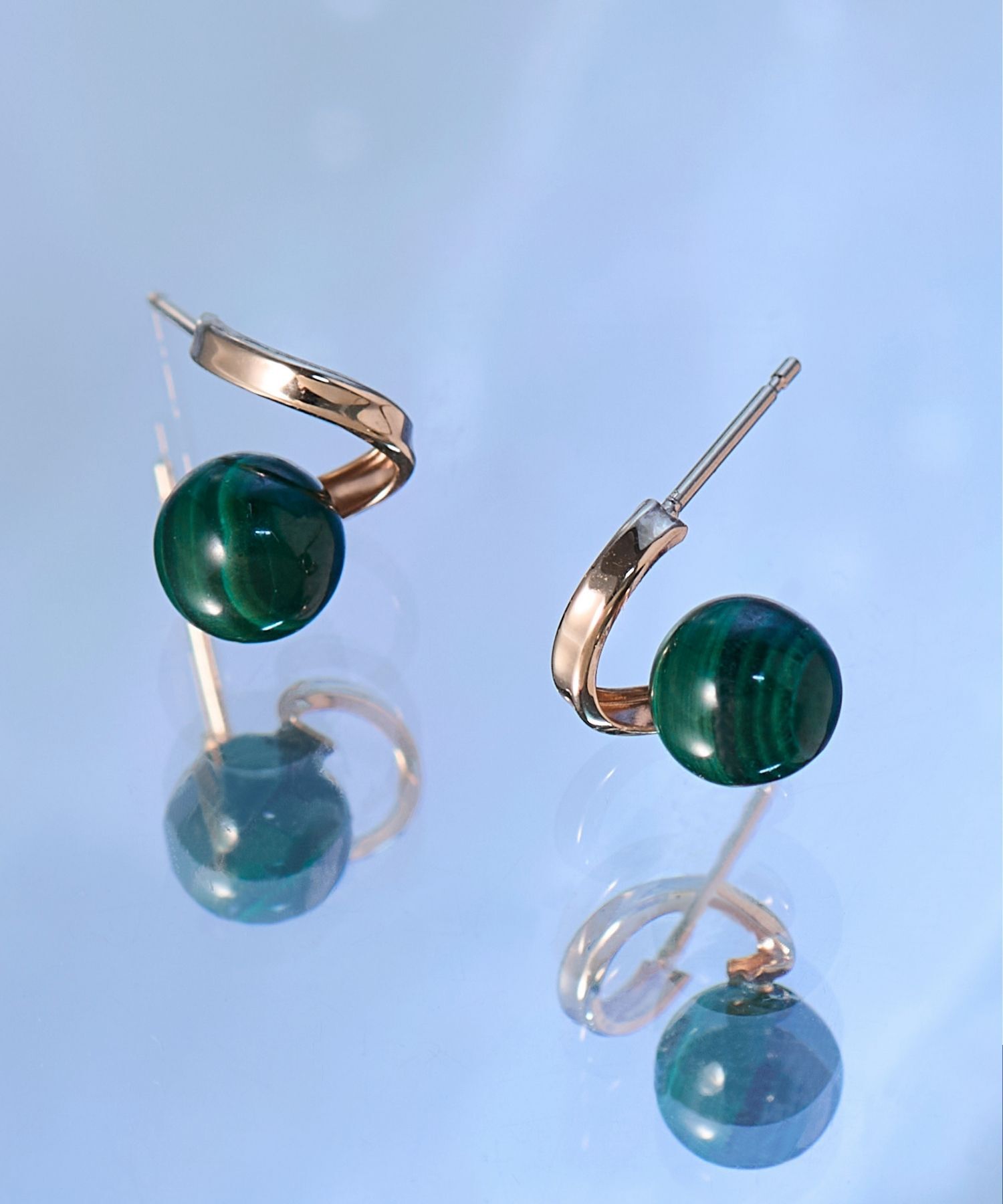 JUPITER「【K10】天然石フープフォルムピアス　マラカイト」|ピアス|