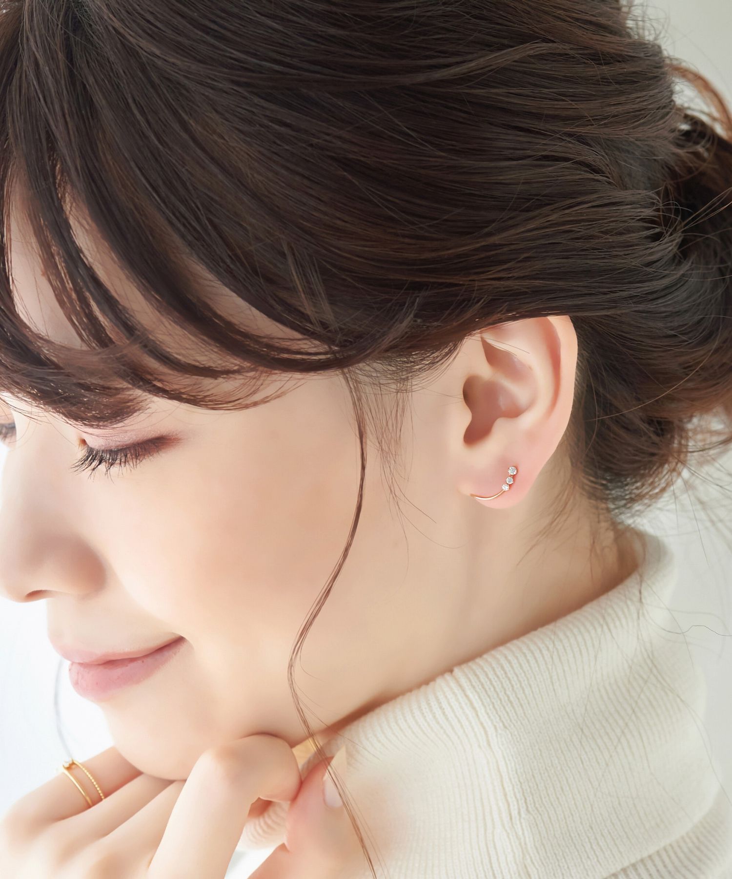 Phoebe「【K10】ラインビジューピアス&イヤリング/BOX付き」|ピアス|