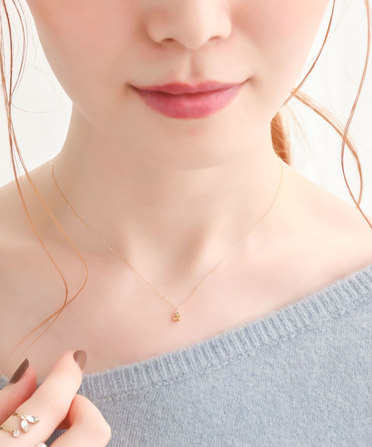 Phoebe「【K10】ジュエルラックネックレス　シトリン/BOX付き/全長:40cm」|ネックレス|