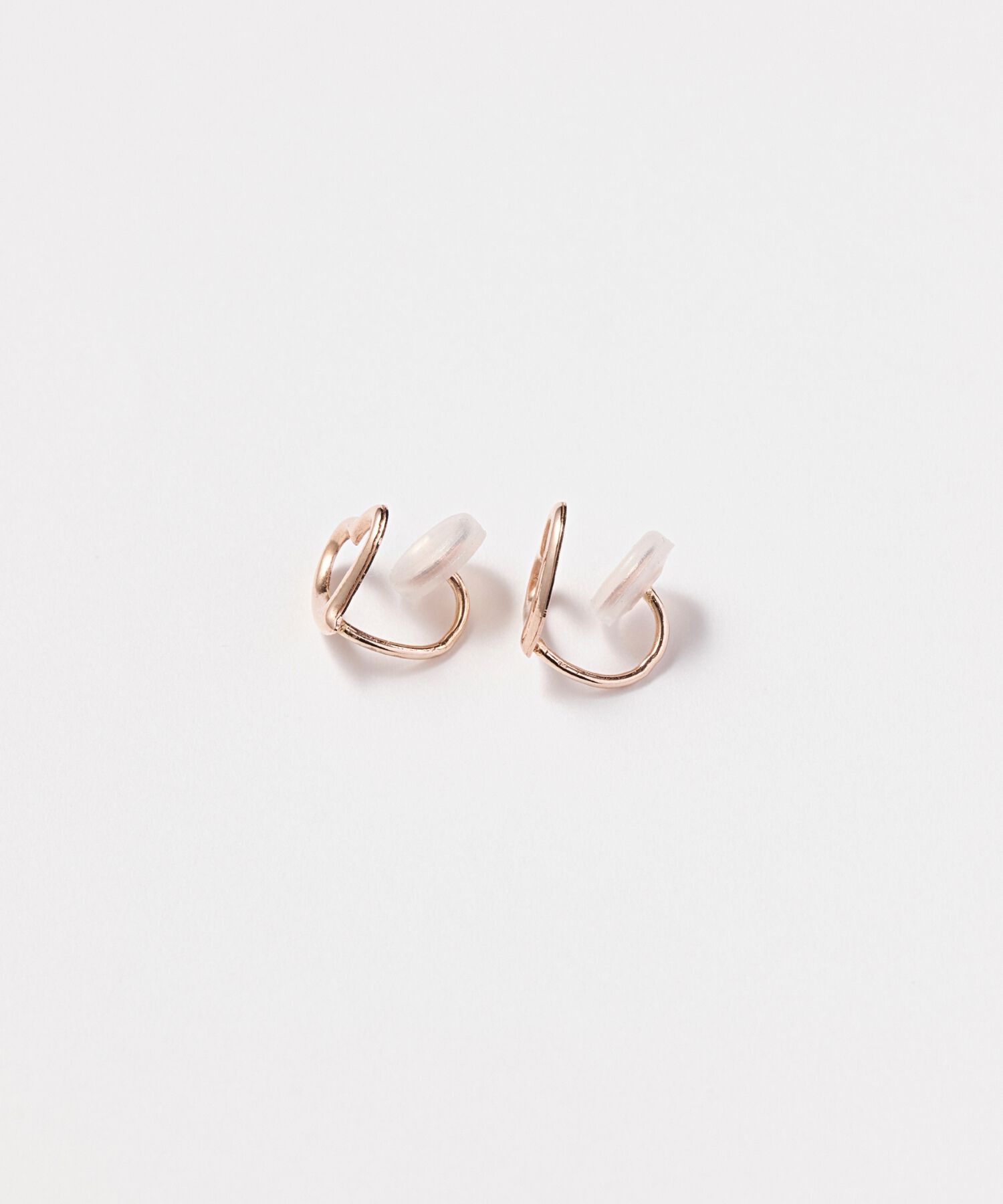 Phoebe「【K10】オープンハートイヤリング　ローズゴールド/BOX付き」|イヤリング|