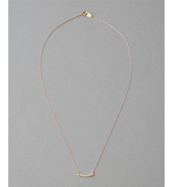 ete「[レイヤード] K10YG ダイヤモンド プレート ネックレス」|ネックレス|