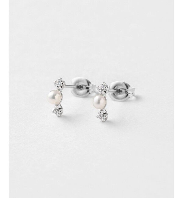 Jouete「ジルコニア&times;パール ピアス」|ピアス|プラチナム