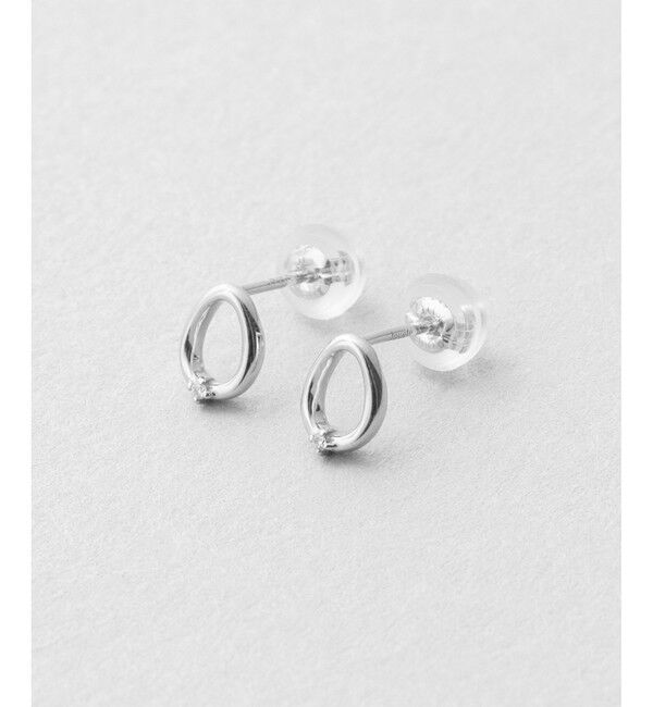 Jouete「K10WG ダイヤモンド ピアス  オーバル」|ピアス|