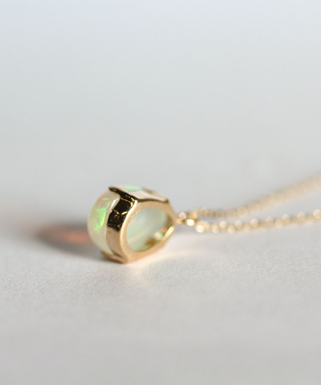  「オパール ペアシェイプ ネックレス | K10YG」|ネックレス|