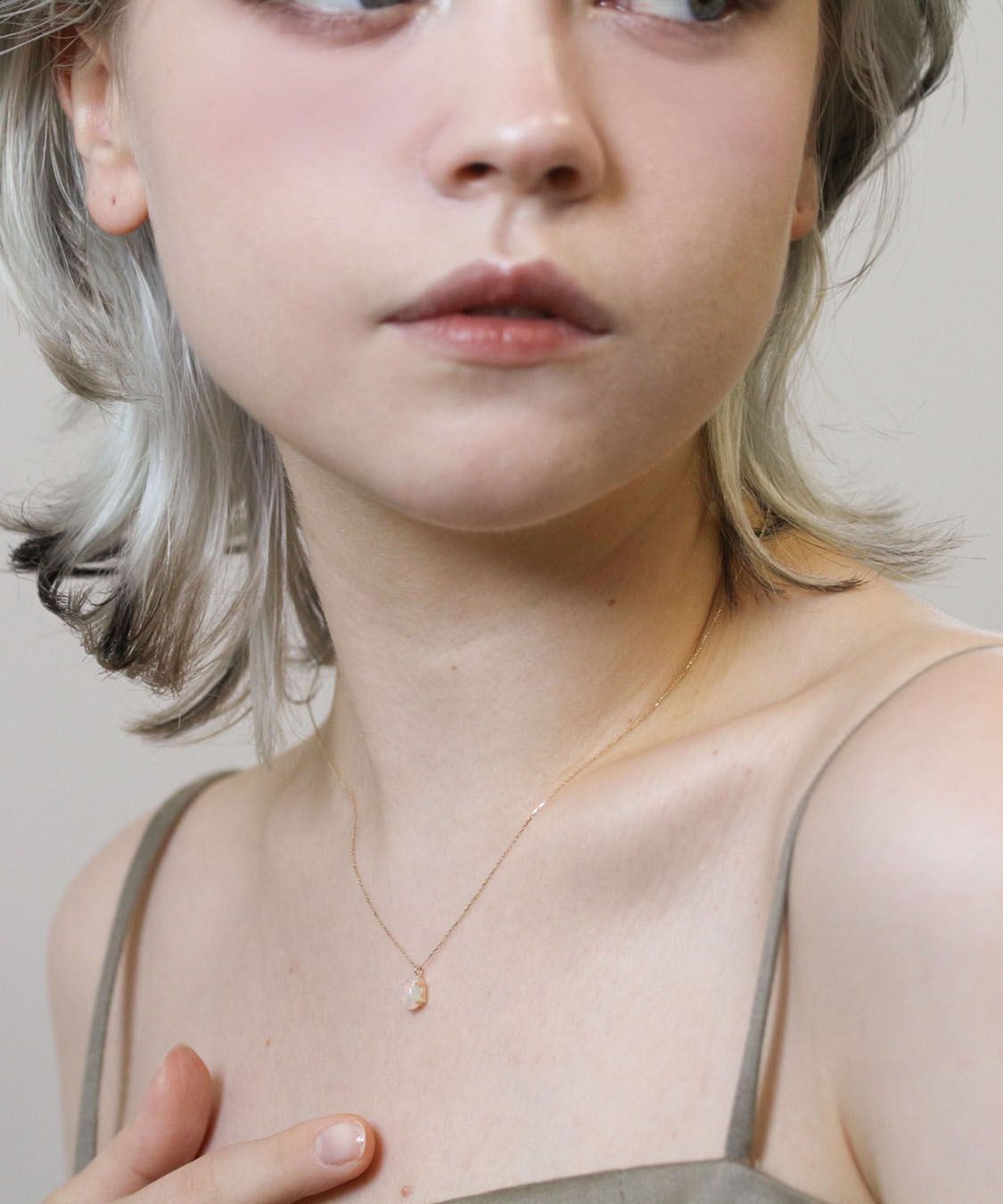  「オパール ペアシェイプ ネックレス | K10YG」|ネックレス|