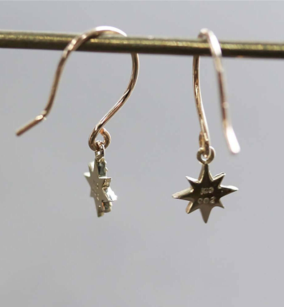  「ダイヤモンド スター フック ピアス  | K10YG」|ピアス|