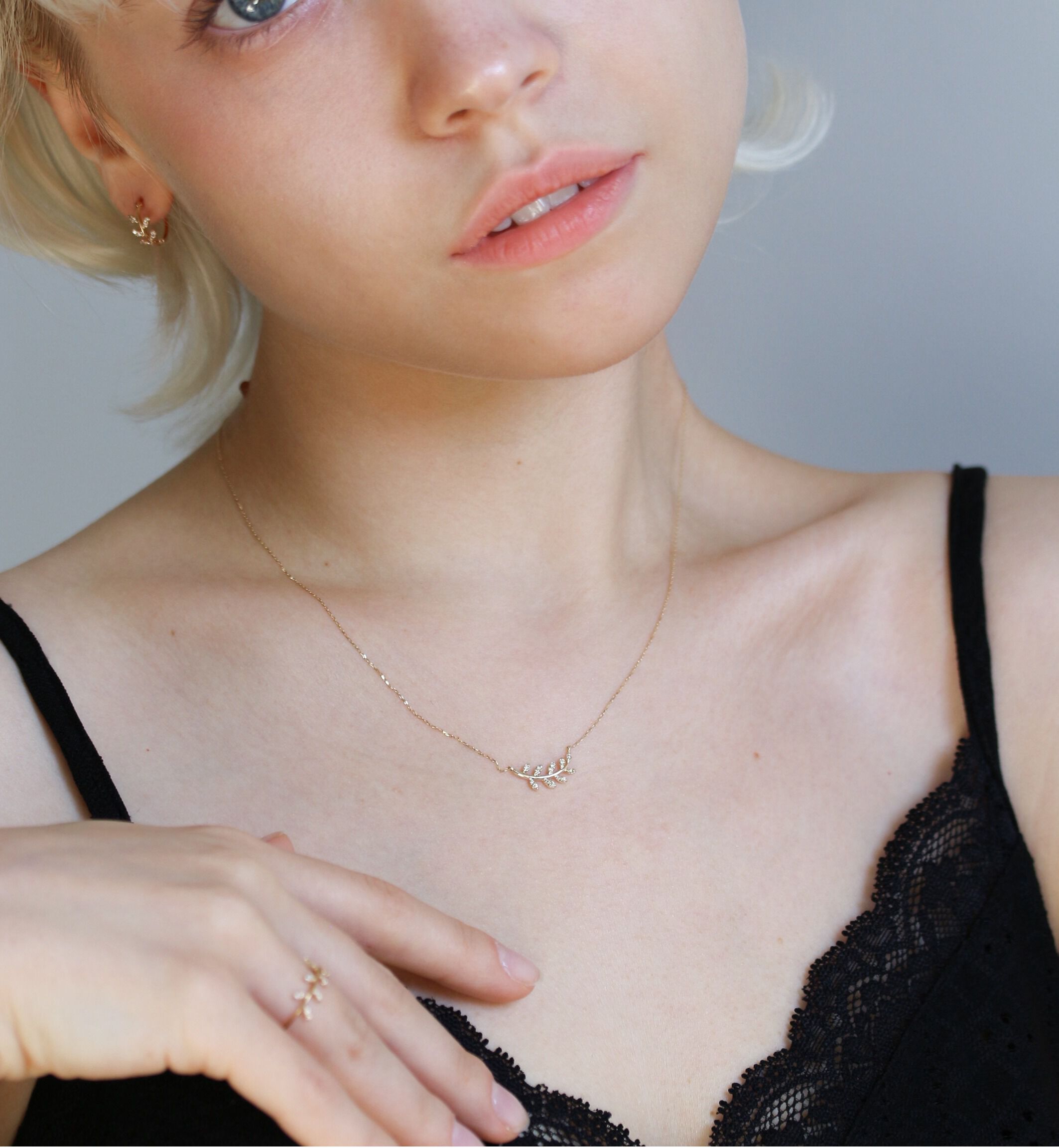  「ダイヤモンド サピン スナップ フープ ピアス | K10YG」|ピアス|