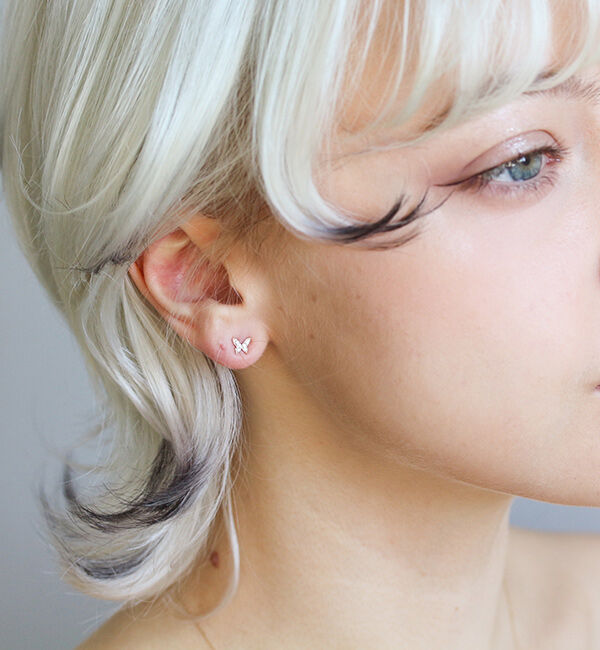  「ダイヤモンド バタフライ ピアス | K10YG」|ピアス|