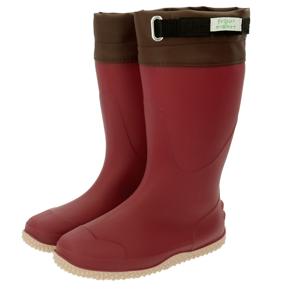 BACKYARD FAMILY「長靴 レディース 農作業 通販 かわいい おしゃれ フラット底 疲れにくい 履きやすい」|レインシューズ|レッド1