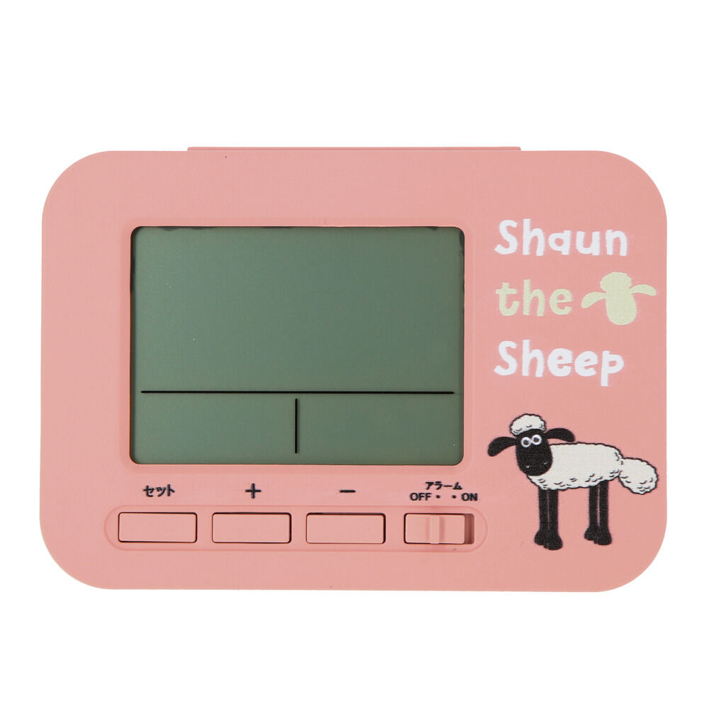 BACKYARD FAMILY「電波時計 置時計 デジタル 通販 アラームクロック 置き時計 ひつじのショーン めざまし時計」|クロック・置時計|ピンク1