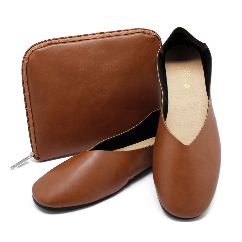 BACKYARD FAMILY「携帯スリッパ おしゃれ 通販 レディース スリッパ スリッポン ルームシューズ 折りたたみ」|ルームシューズ|ブラウン1