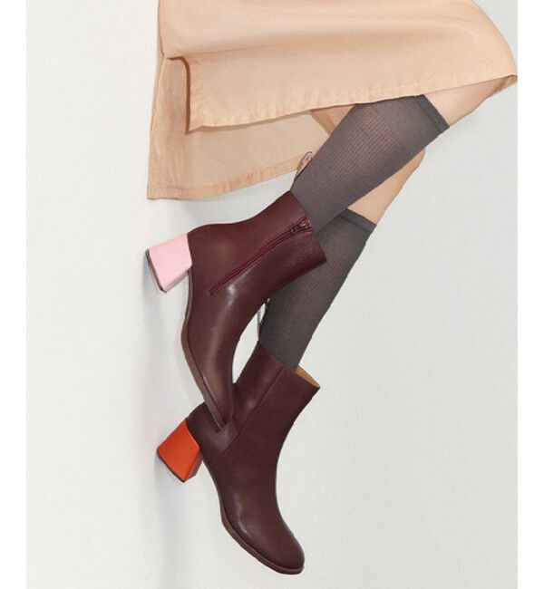 CAMPER「[カンペール] TWINS / アンクルブーツ」|ロングブーツ|ワインレッド